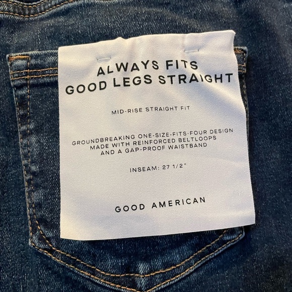 Good American Dark Blue Straight Leg Jeans Always Fits NWT - Picture 5 of 5